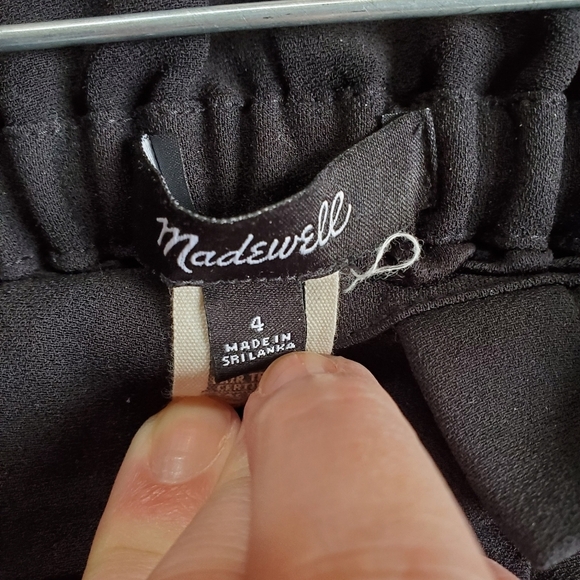 Madewell Paper bag Trench Trousers Black Womens size 4 - Picture 2 of 4